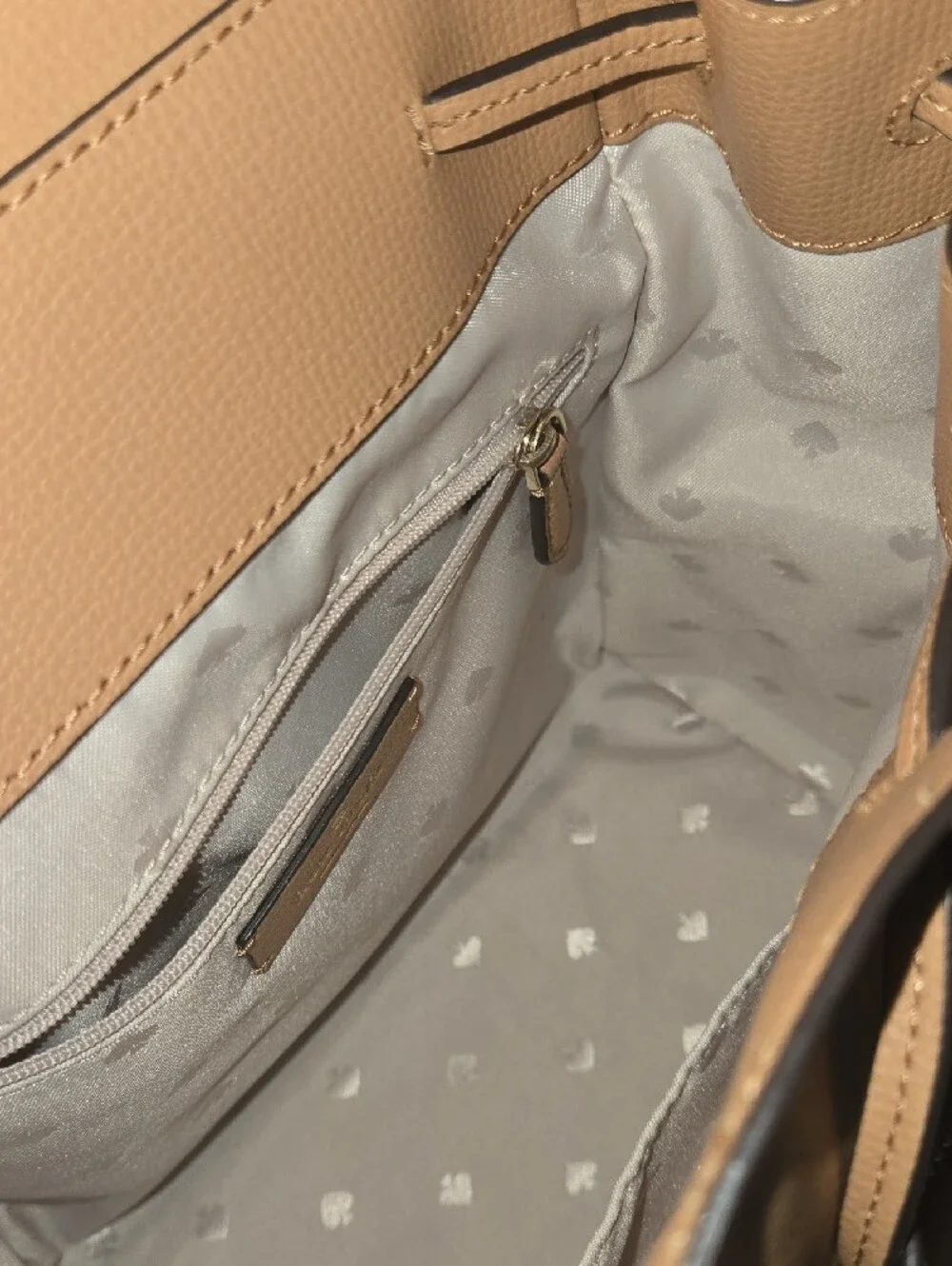kate spade Tan Leather Small Backpack with Front Zip Pocket